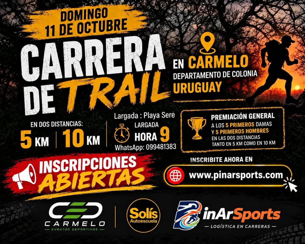 Imagen publicada por Carmelo Eventos Deportivos sobre Carmelo Trail Run 2026. Los datos están en esta misma página.