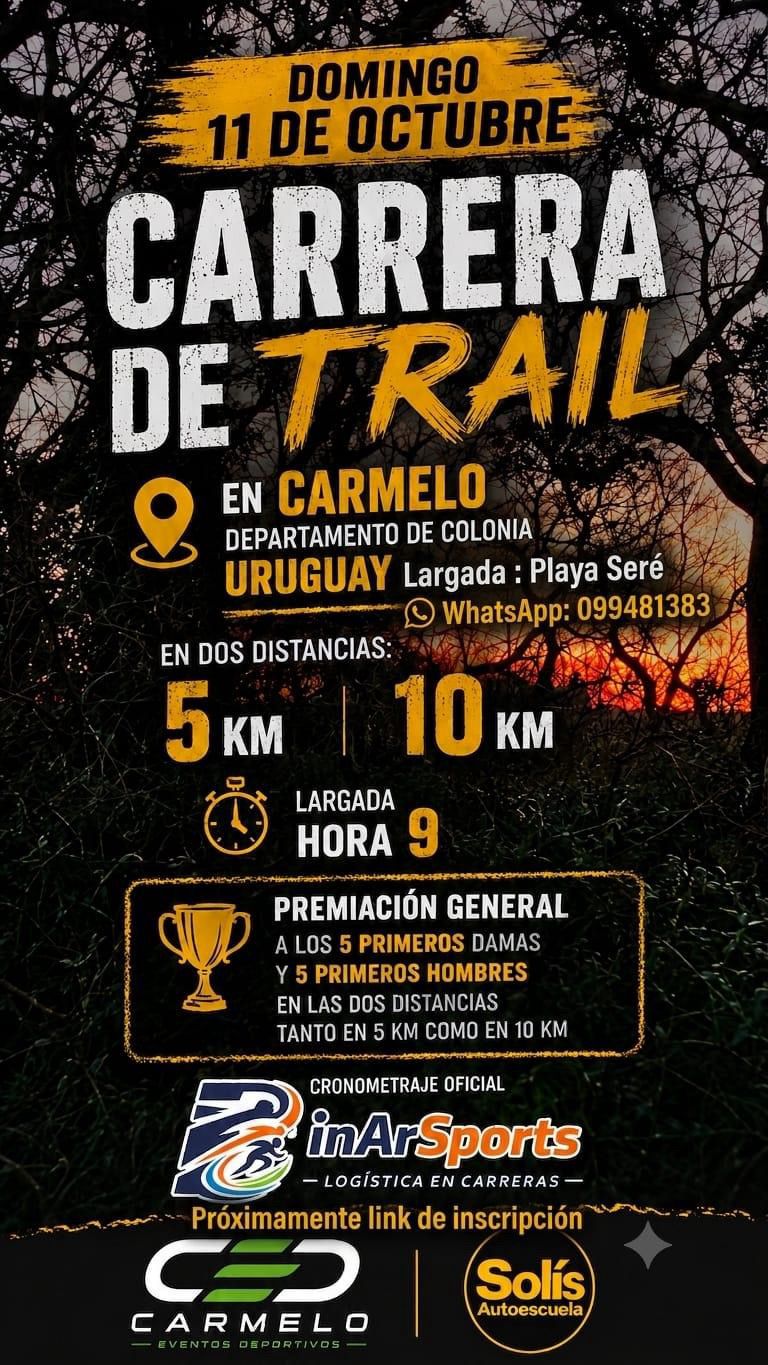 Imagen publicada por Carmelo Eventos Deportivos sobre Carmelo Trail Run 2026. Los datos están en esta misma página.